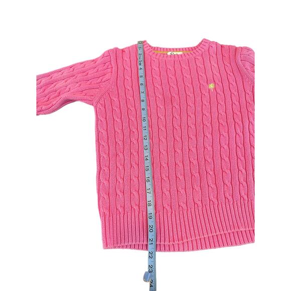 Vintage Lilly Pulitzer Pink Preppy Academia Crewneck Cable Knit Sweater Small - Picture 10 of 10